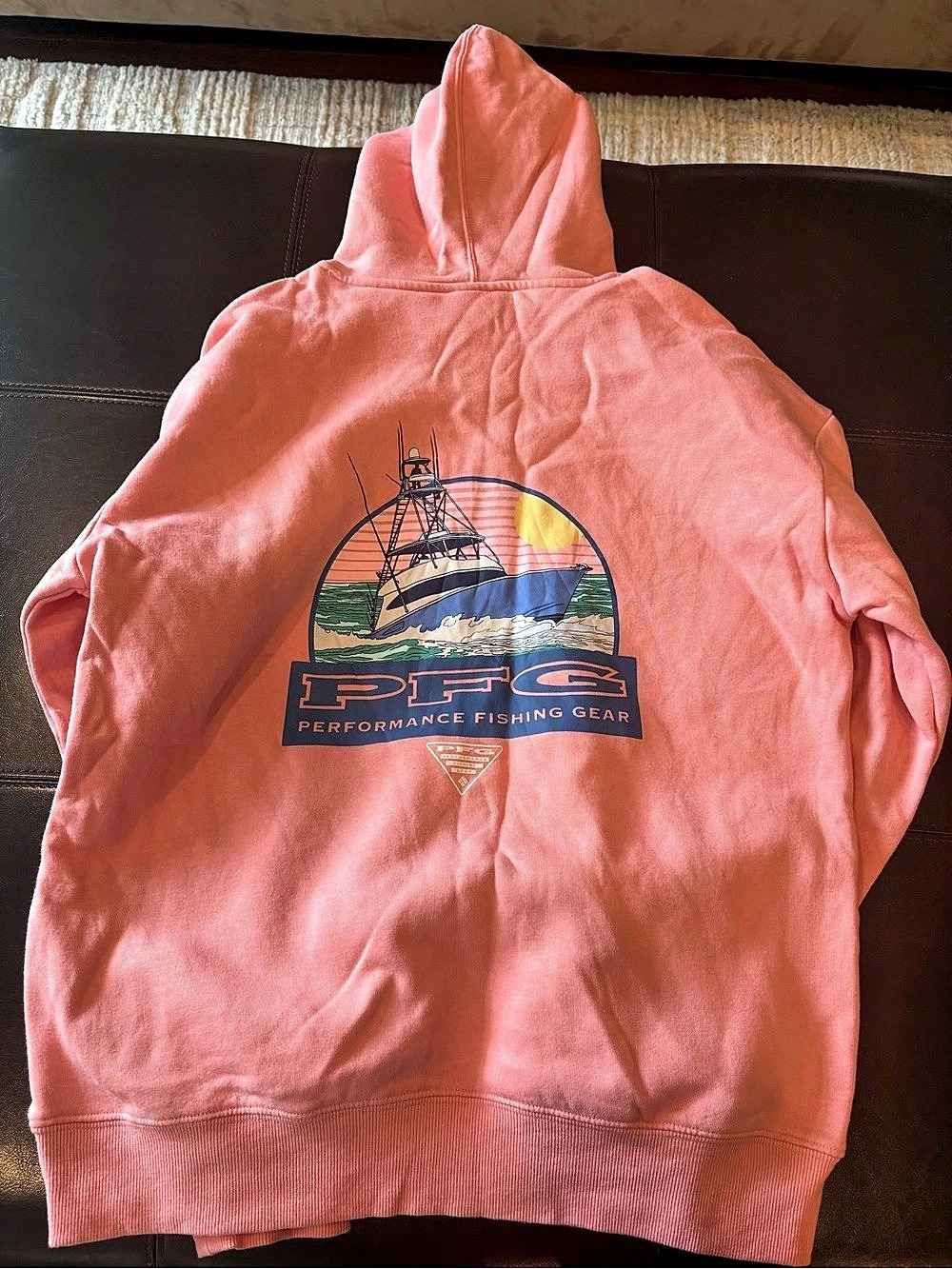 Columbia PFG Fish Flag II Hoodie Pink Medium